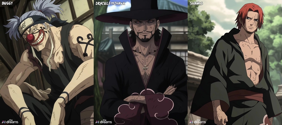 Assim seriam os personagens de One Piece se estivessem no universo de Naruto